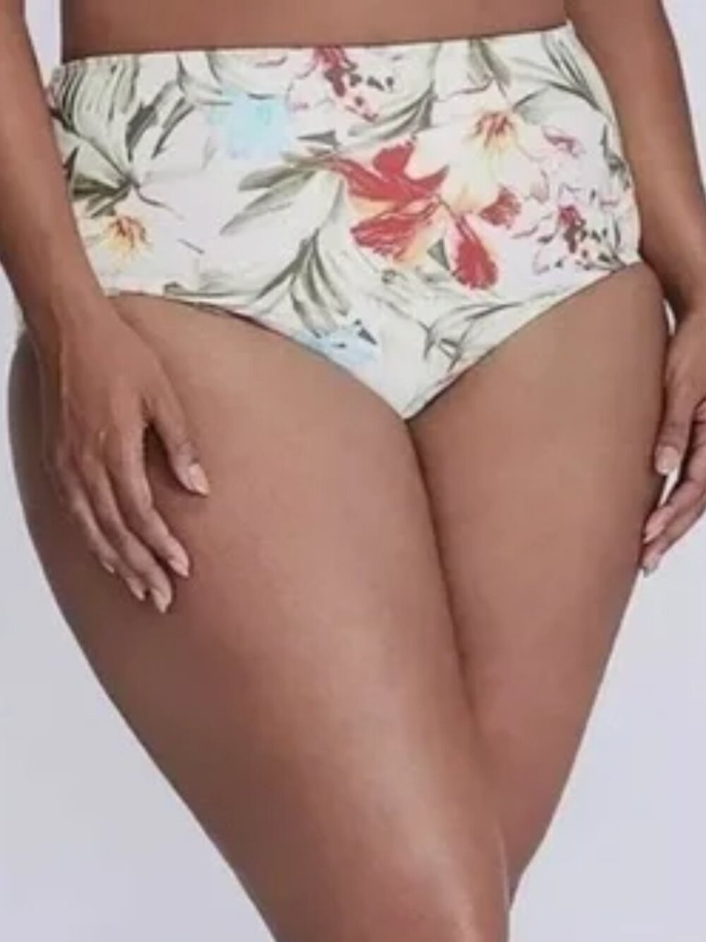 Cacique Floral Print High Waist Bikini Bottom Multicolor 18